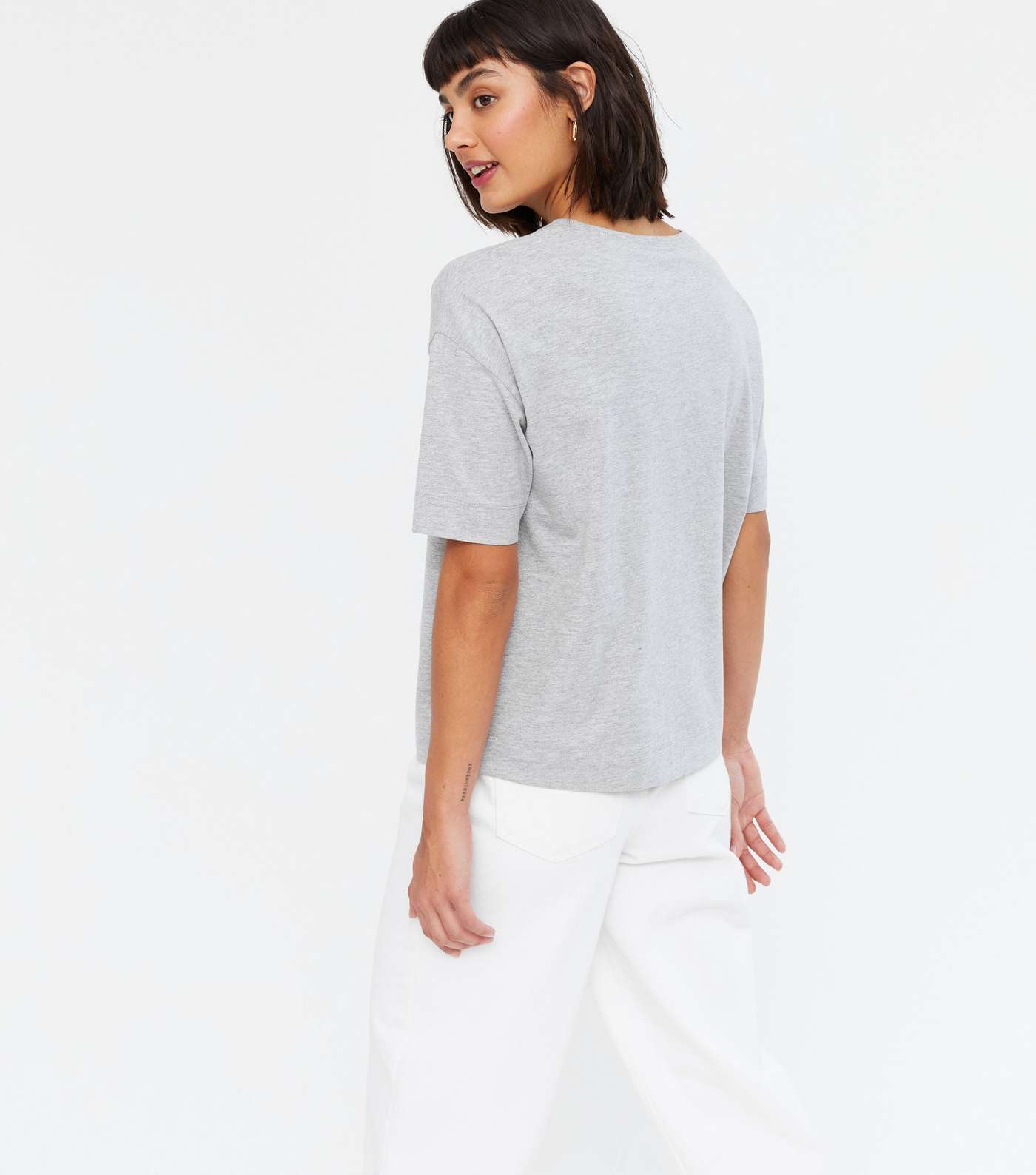 Pale Grey Oversized T-Shirt Image 4