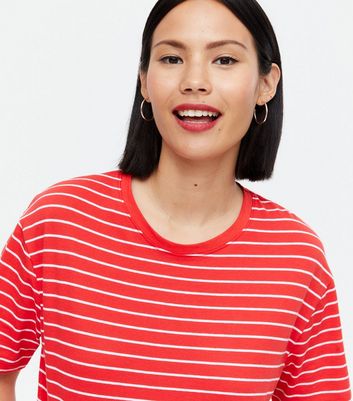 Red Stripe Boxy T-Shirt | New Look