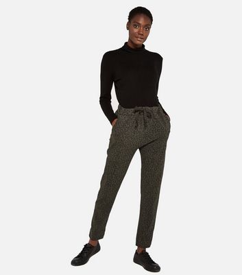 Apricot Grey Leopard Print Tie Waist 