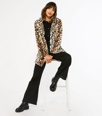 new look leopard print faux fur coat