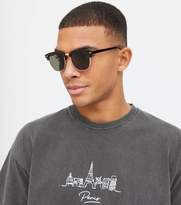 Square cut sunglasses clearance black