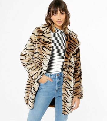 tiger print fur jacket