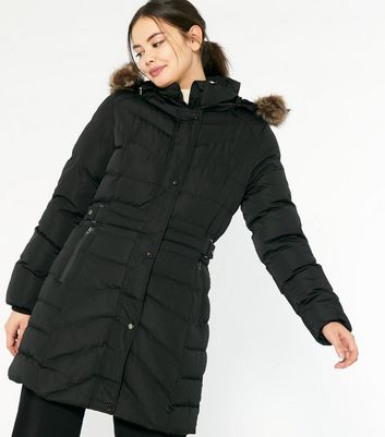 Blue Vanilla Black Faux Fur Hooded 