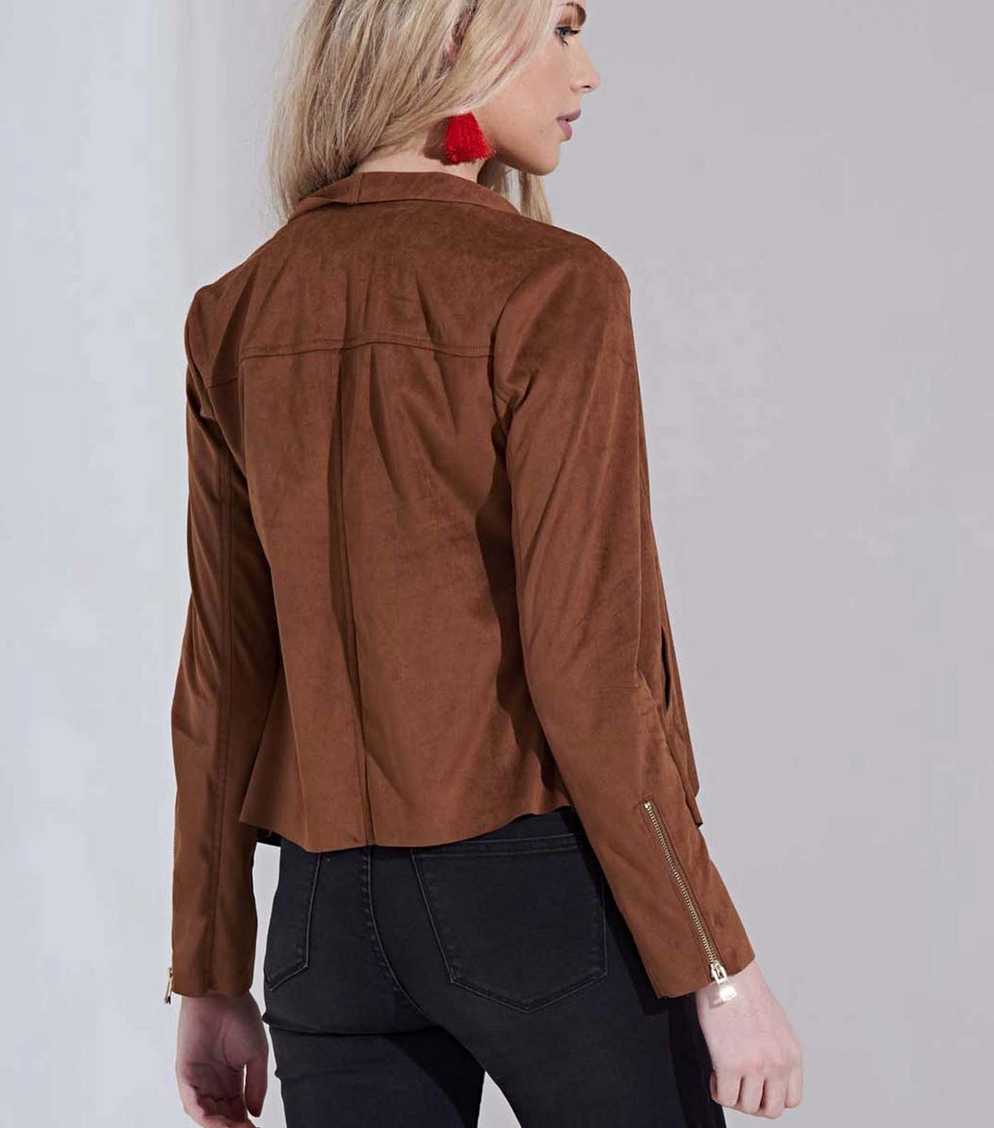 Urban Bliss Light Brown Suedette Waterfall Jacket  Image 3