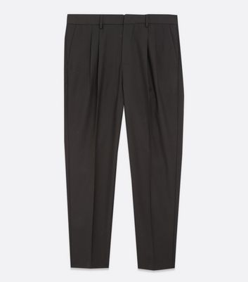 Mens black 2025 pleated trousers