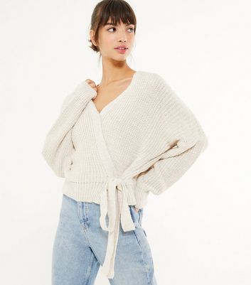 off white wrap sweater