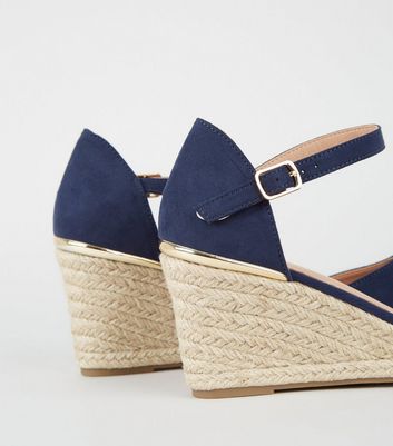 Wide fit navy sales espadrilles