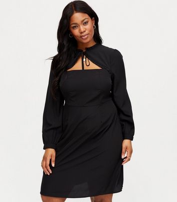 new look plain black dress