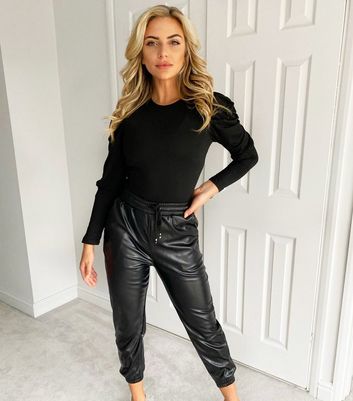 AX Paris Black Leather-Look Cuffed 