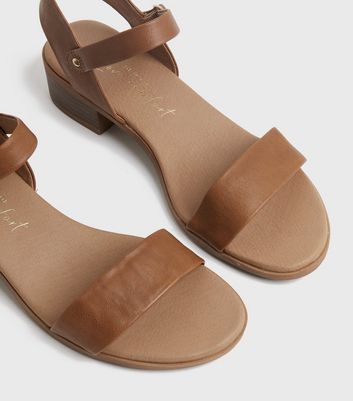 tan low sandals
