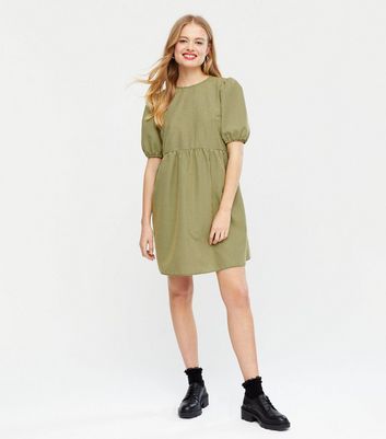 new look green smock dress