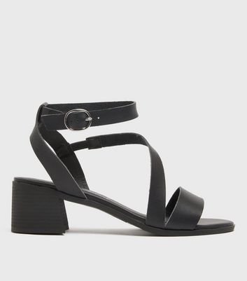 Black Strappy Block Heel Sandals | New Look