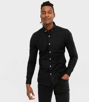 Black Muscle Fit Oxford Shirt