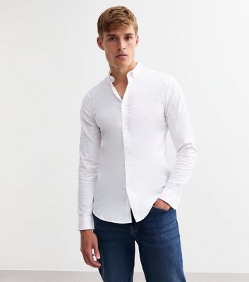 White Muscle Fit Oxford Shirt | New Look