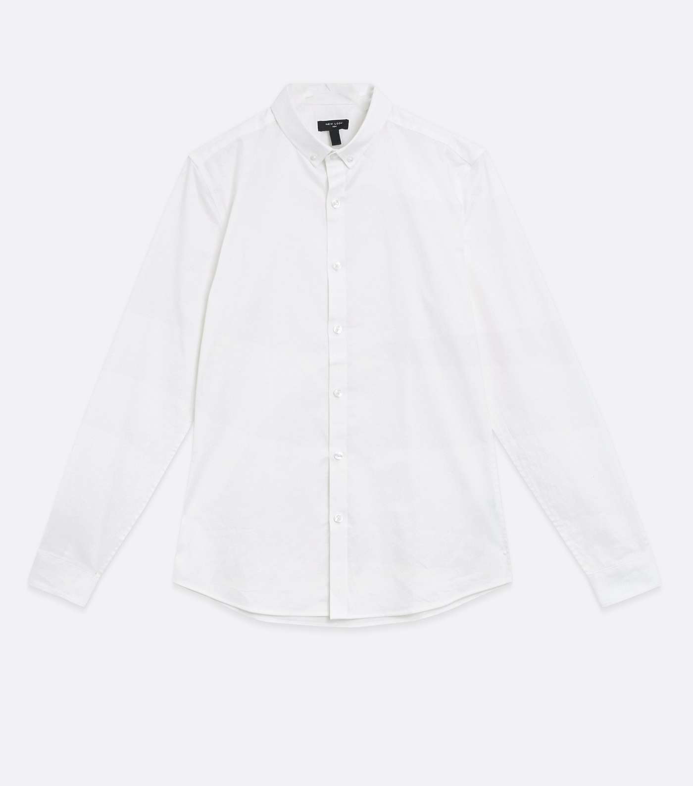 White Muscle Fit Oxford Shirt Image 5