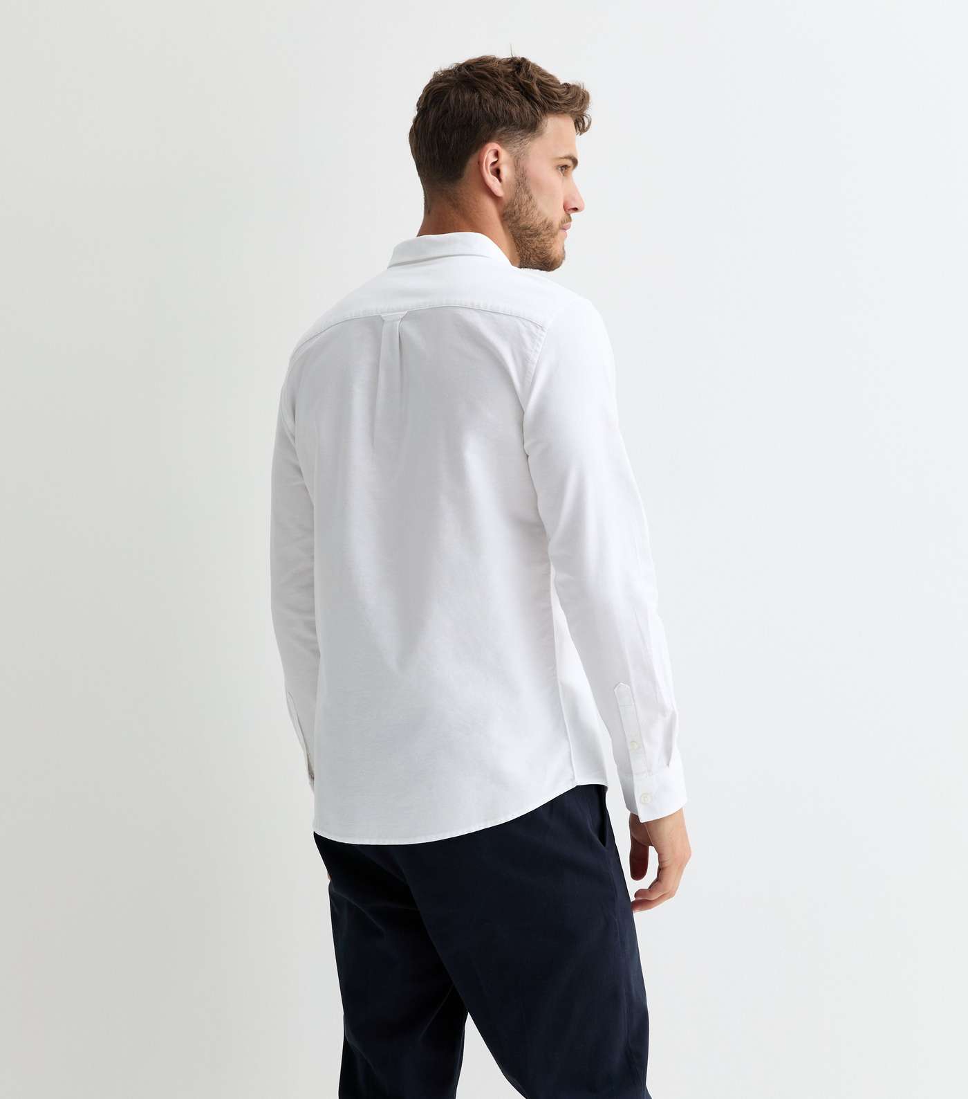 White Long Sleeve Oxford Shirt Image 4