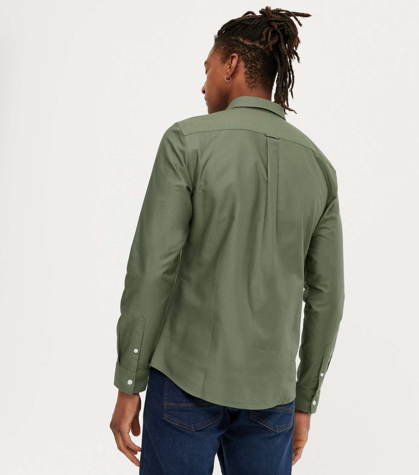 Khaki Long Sleeve Oxford Shirt Image 4