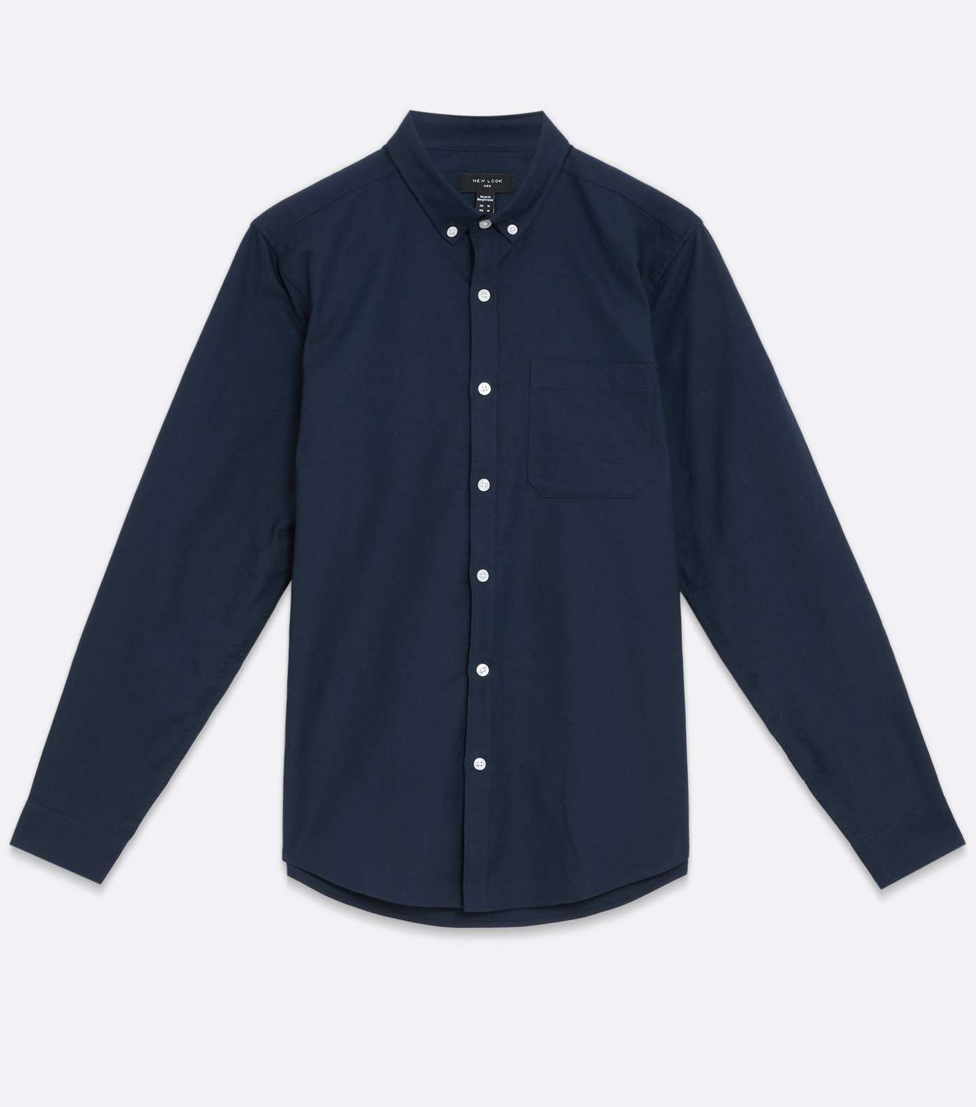 Navy Long Sleeve Oxford Shirt Image 5