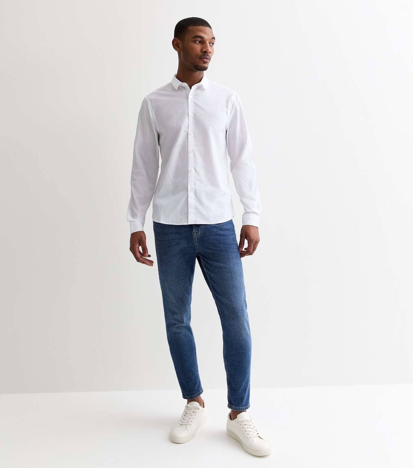 White Poplin Long Sleeve Shirt Image 3