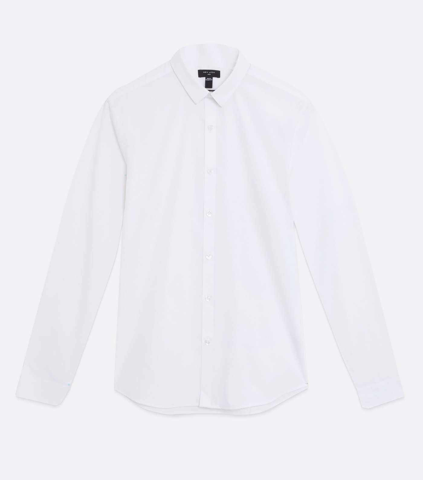 White Poplin Long Sleeve Shirt Image 5
