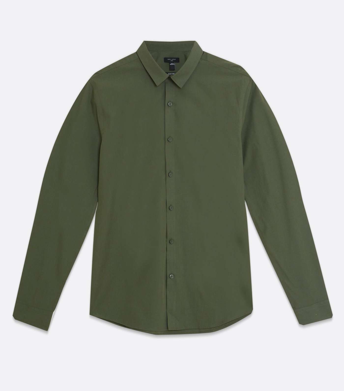 Khaki Poplin Long Sleeve Shirt Image 5
