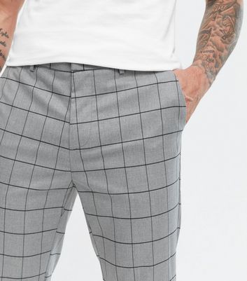 Envmenst Mens White Grid Striped Trousers With Pockets New Fashion Business  Casual Slim Fit Pants Pencil Pants  Walmartcom
