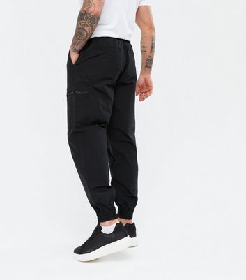 Black zip pocket joggers online