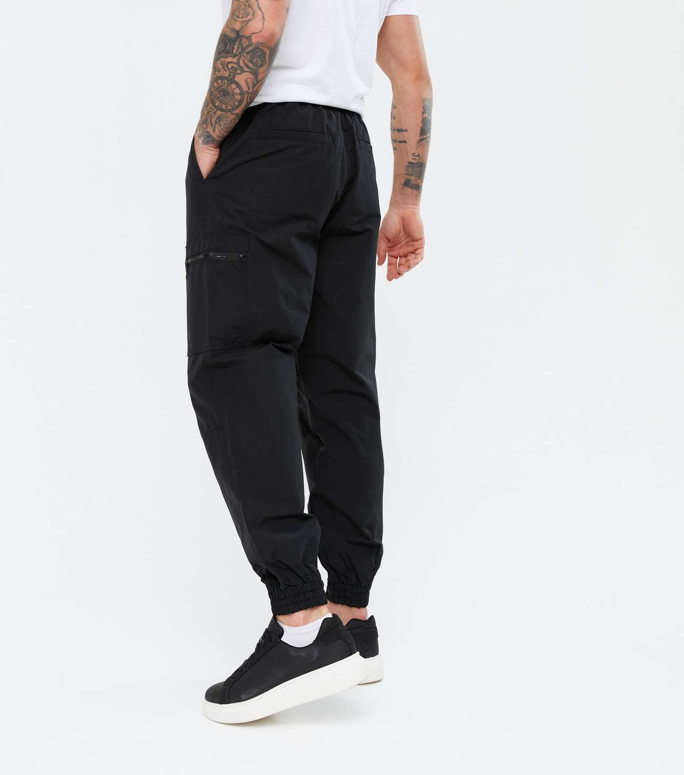 Black Zip Pocket Relaxed Fit Joggers Image 4
