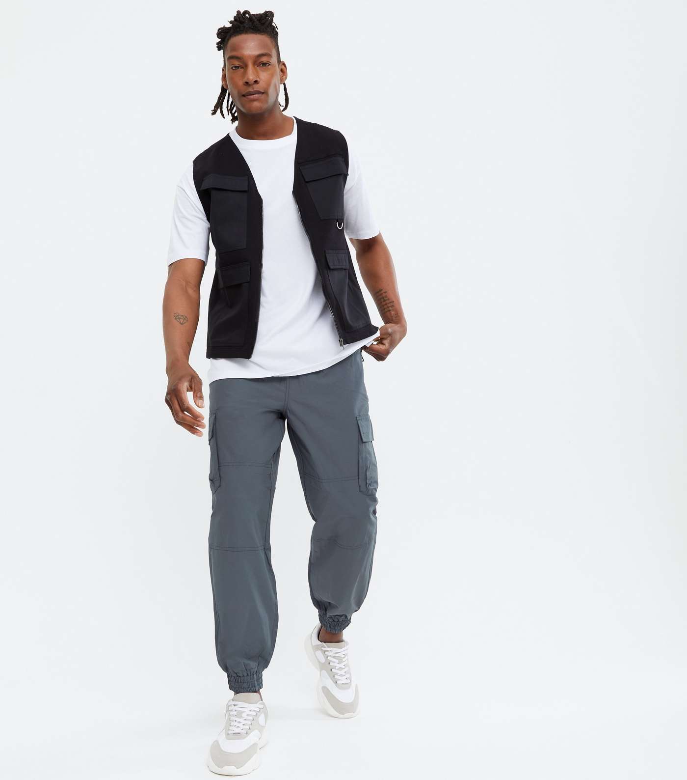 Grey Utility Pocket Relaxed Fit Joggers