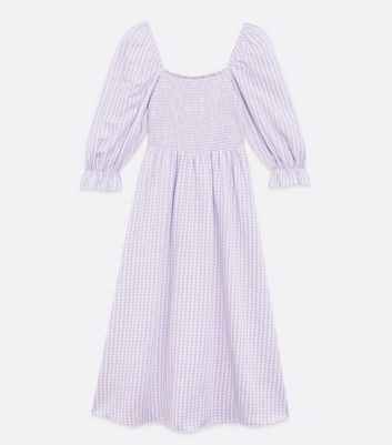 new look purple gingham dress