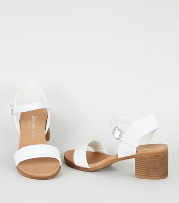 new look white block heels