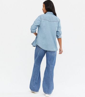 Petite Pale Blue Denim Shirt | New Look
