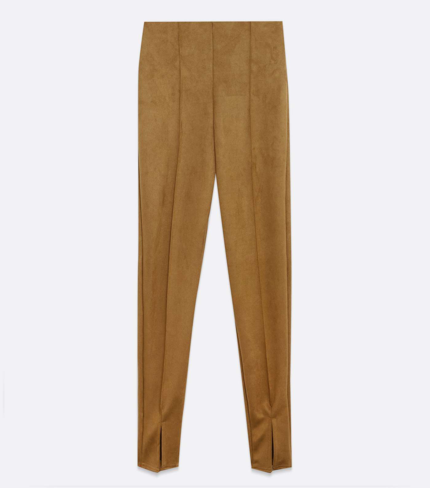 Pink Vanilla Camel Suedette Pintuck Trousers Image 5