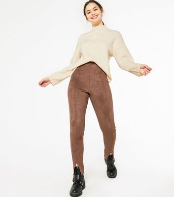 Pink Vanilla Brown Suedette Pintuck 