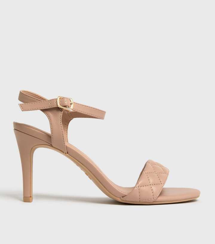 quilted sandals beige