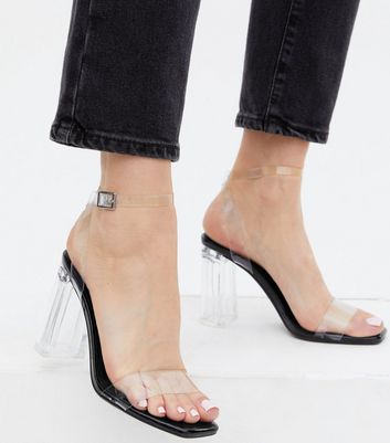 black block clear heels
