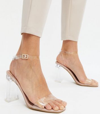 Clear heels deals block heel