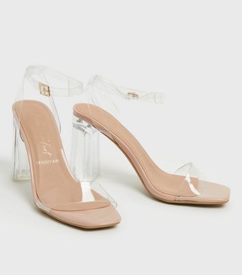 Pale Pink Clear 2 Part Block Heel Sandals | New Look