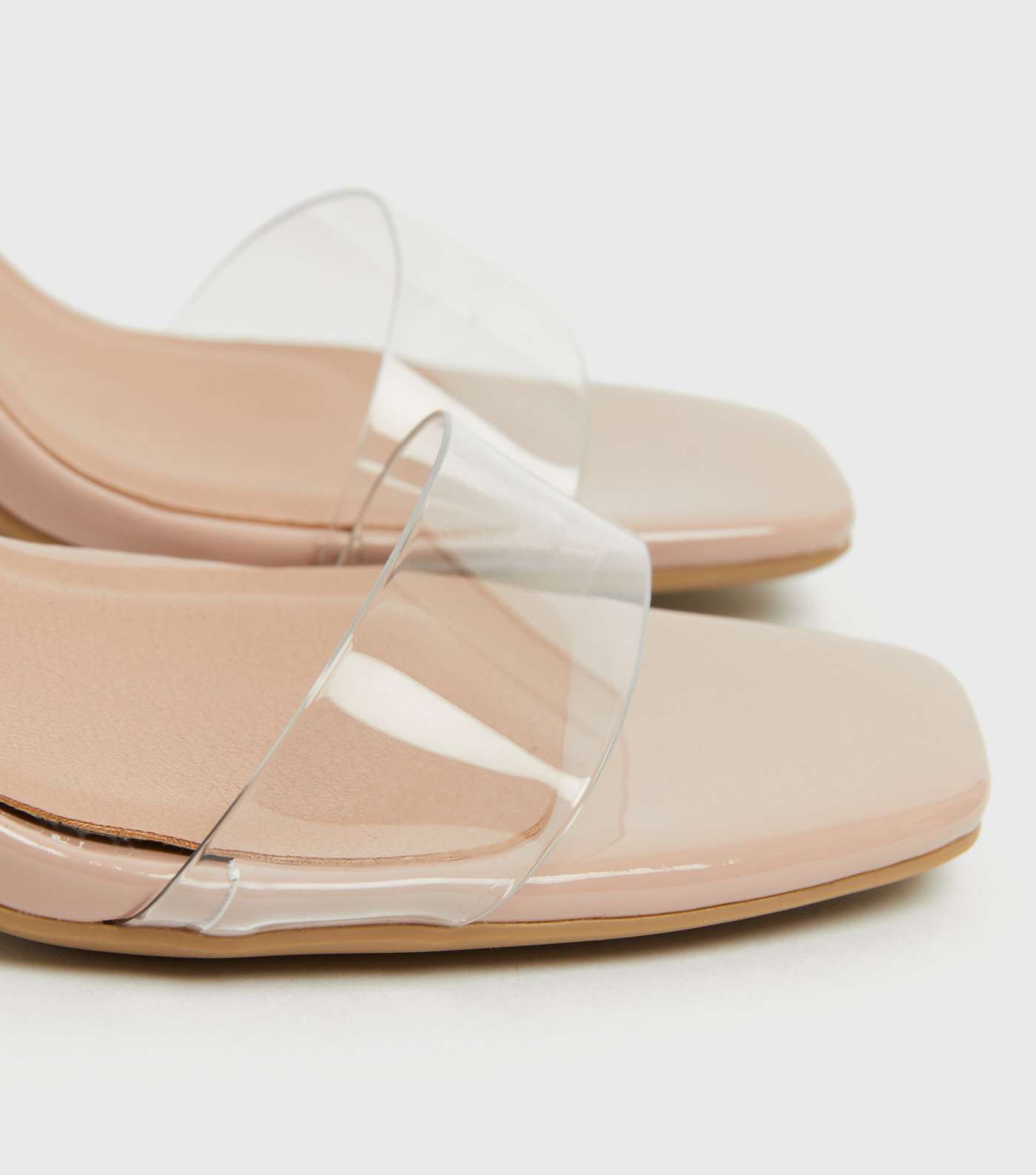 Pale Pink Clear 2 Part Block Heel Sandals Image 4