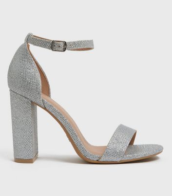 Stunning Silver Heels - Glitter Heels - Ankle Strap Heels - Lulus