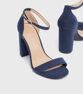 navy peep toe heels wide fit