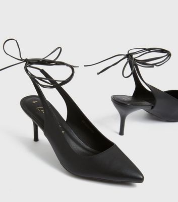 ankle tie court heels