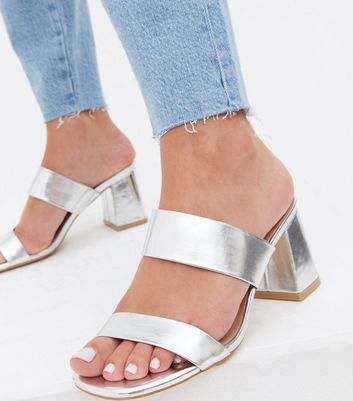 Ladies silver mules online