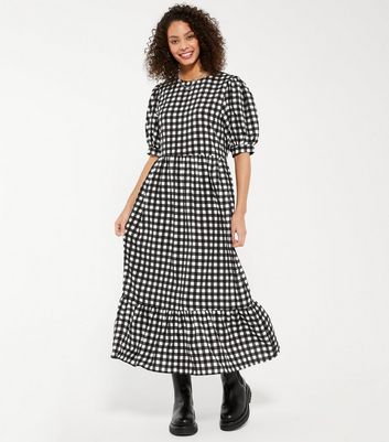 gingham tiered dress