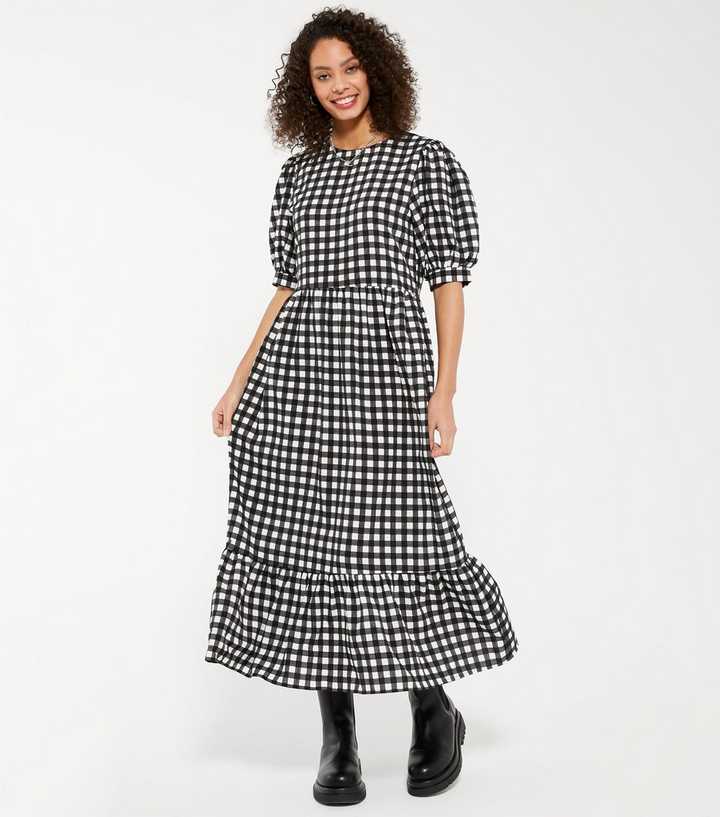 Urban Bliss Black Leather-Look Puff Sleeve Dress