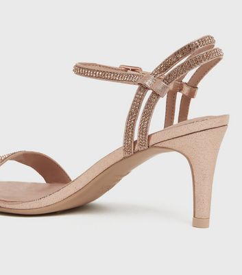 Rose Gold Diamanté 2 Part Stiletto 
