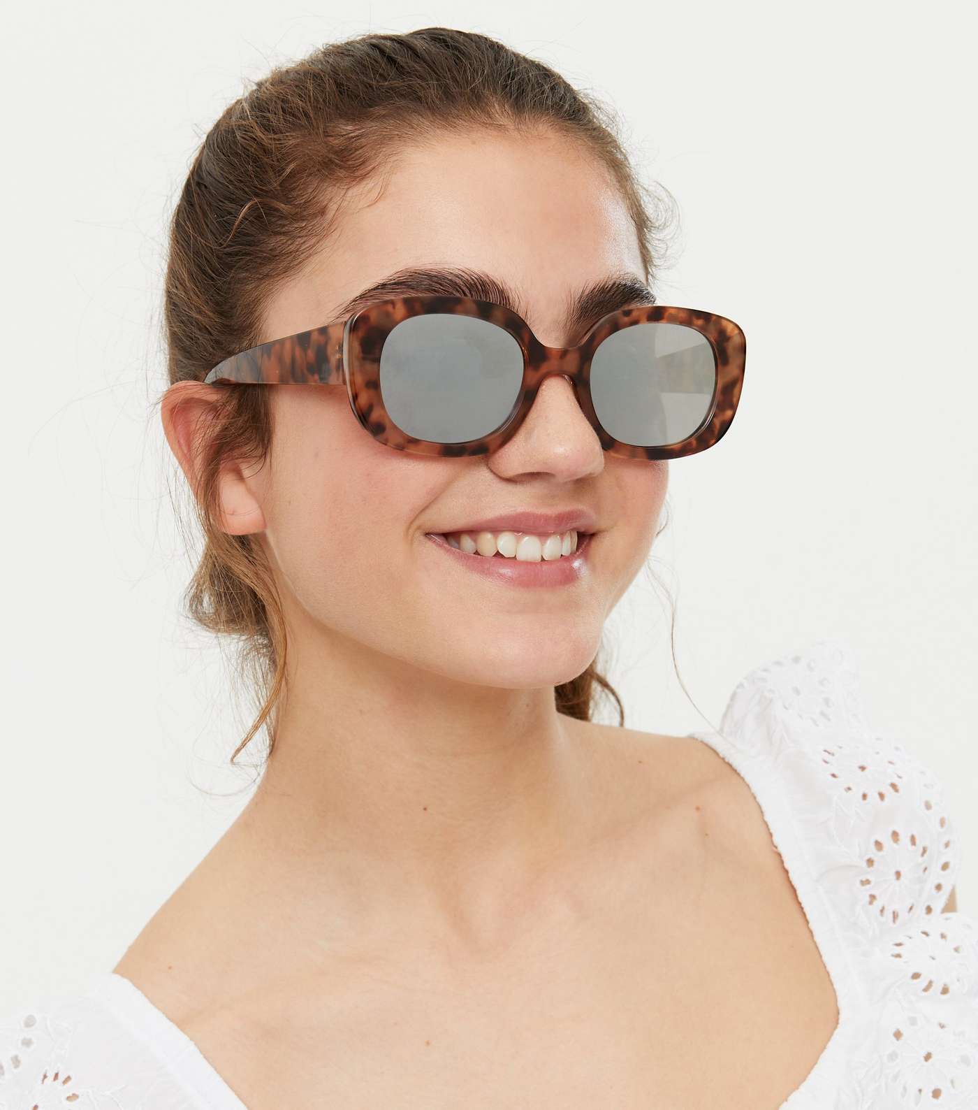 Girls Dark Brown Tortoiseshell Effect Sunglasses Image 2