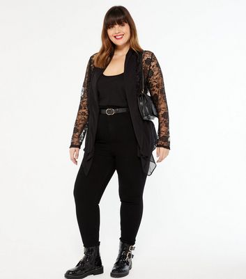 Black lace hot sale cardigan outfit