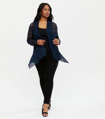 navy waterfall jacket plus size