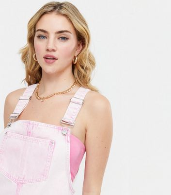 pink denim pinafore